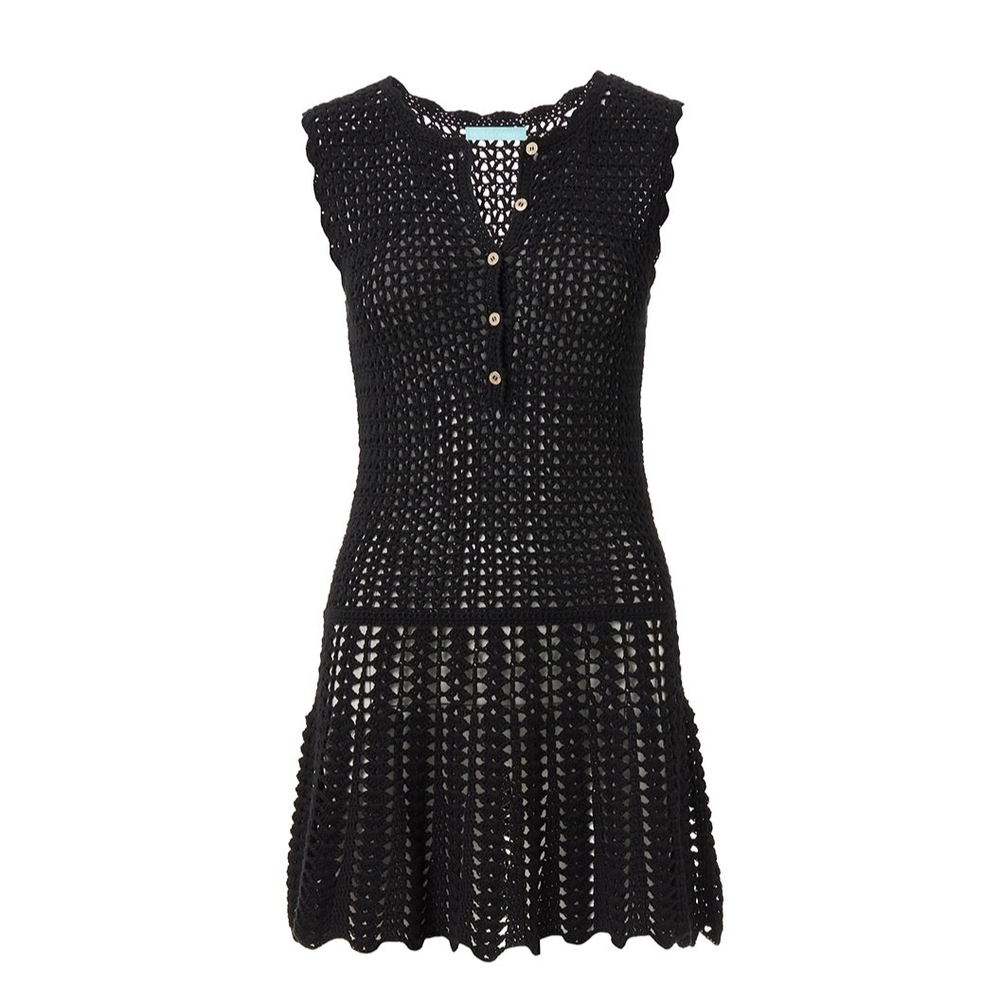 Melissa Odabash Rosie Black Crochet Swim Coverup - Picture 2 of 5